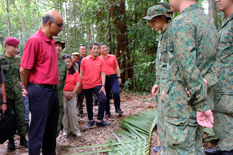 Tharman at SAF camp in Brunei