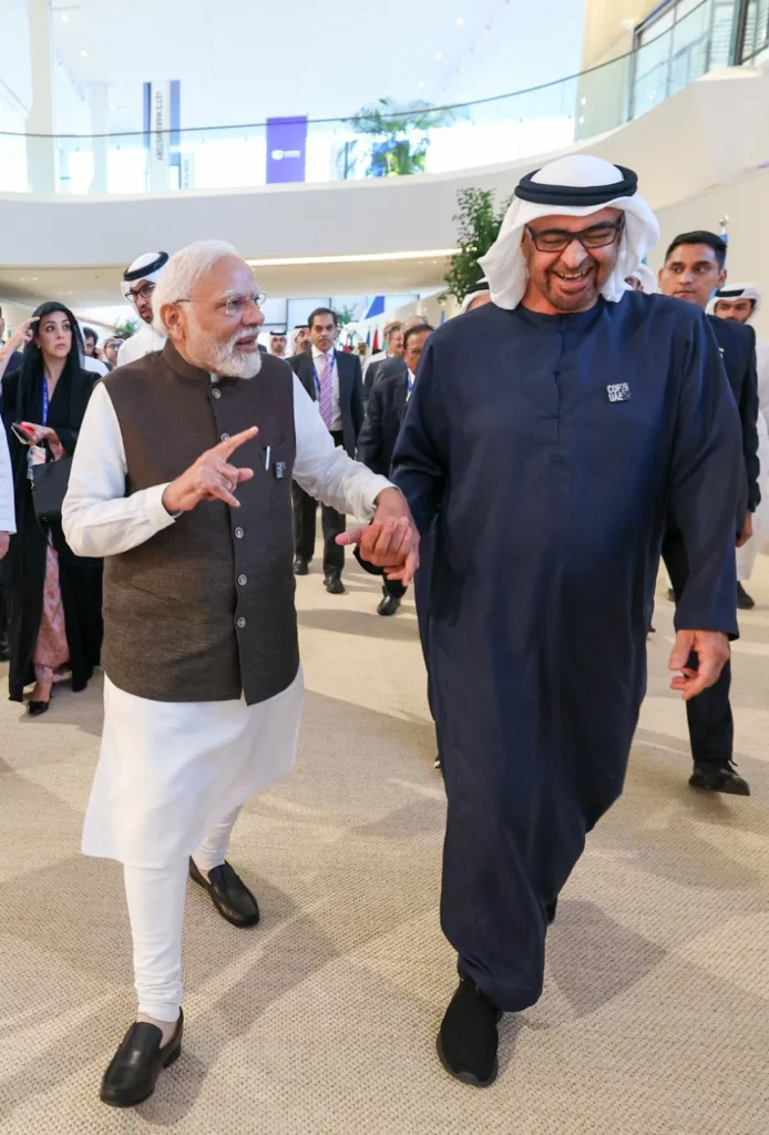 Narendra Modi with Sheikh Mohamed bin Zayed