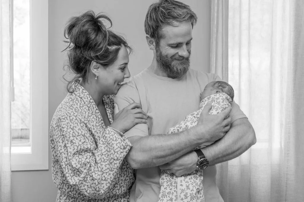 Parents Kane Williamson (middle) and Sarah with their baby girl. Photo courtesy: Kane Williamson/ Instagram.