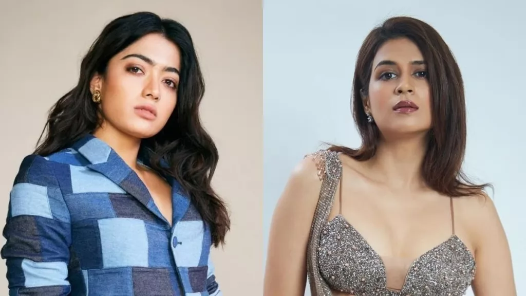 Rashmika Mandanna (left) and Shraddha Das were flying to Hyderabad from Mumbai. Photo courtesy: Free Press Journal.