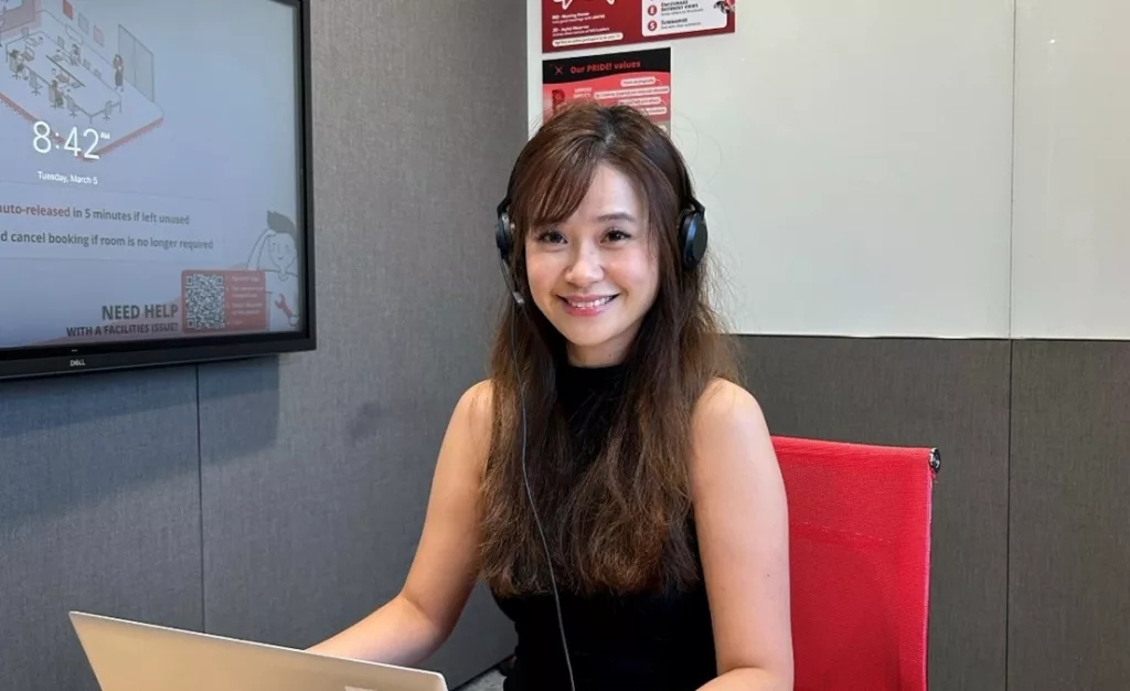 DBS Anti-Scam Team member, Cheryl Wang, helped to prevent an internet love scam victim from losing more than SGD 50,000. Photo courtesy: SPF