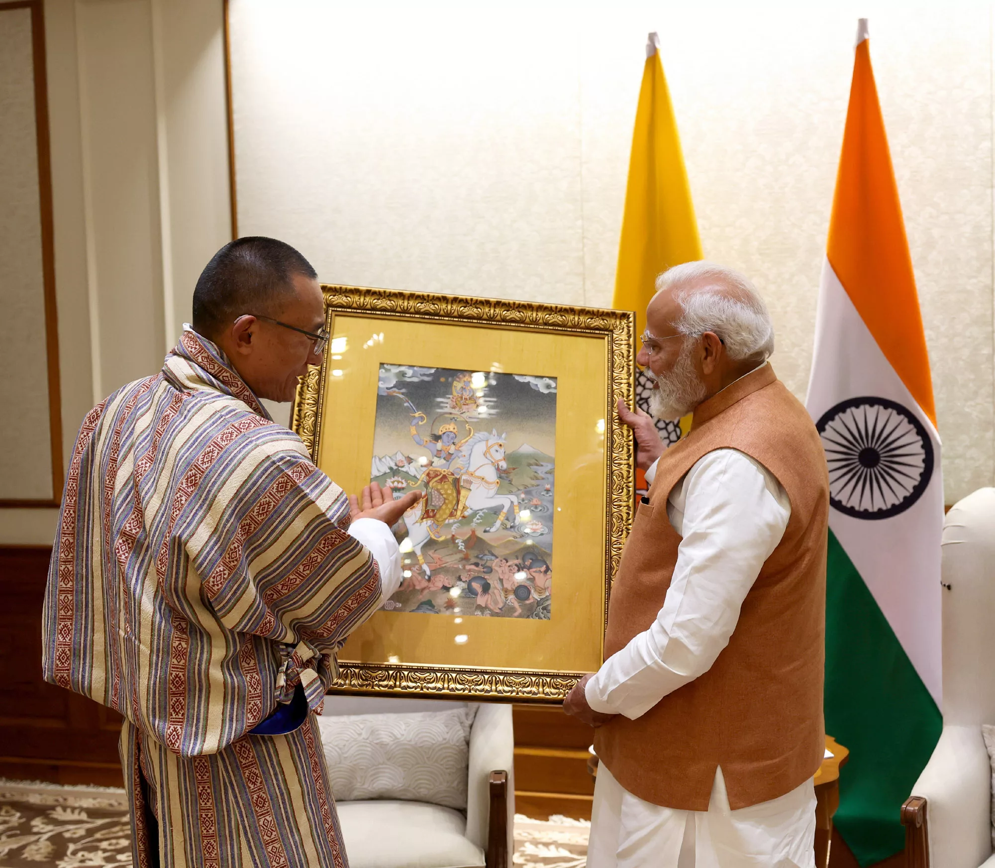 Bhutanese PM Tshering Tobgay begins his official five-day visit to India, meets Narendra Modi