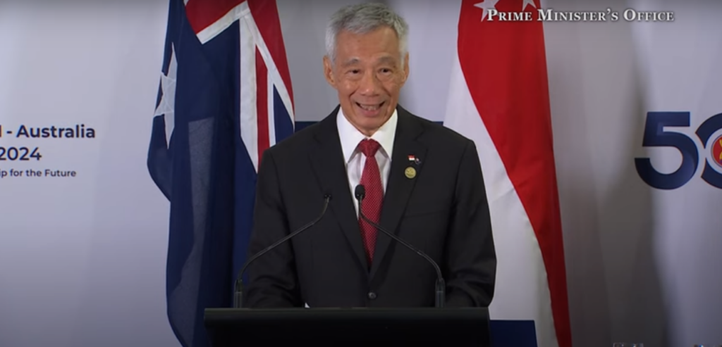 Singapore PM Lee Hsien Loong speaks in Melbourne