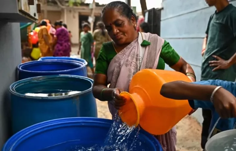 Locals storing water for future use. Photo courtesy: Screengrab from YouTube