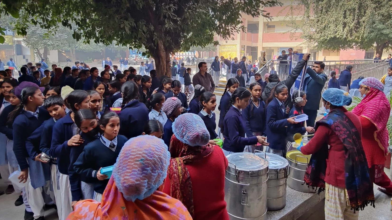 Mid-day meal at an Akshaya Patra beneficiary school