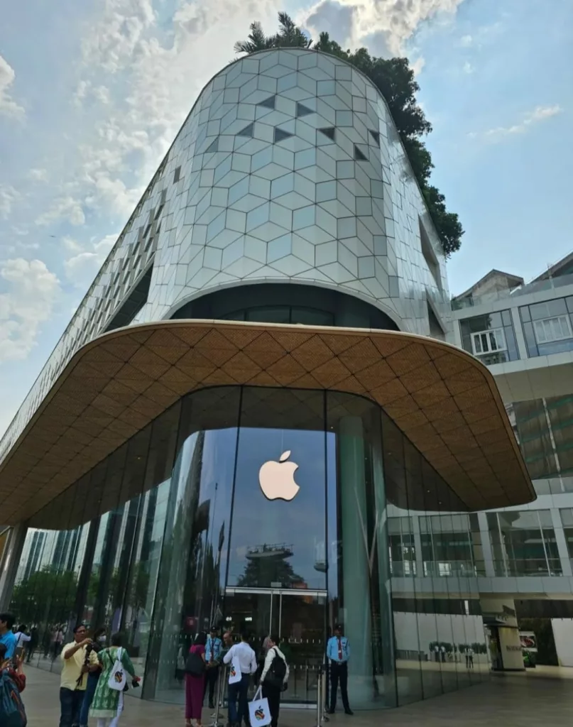 Shoppers at Apple store in Mumbai