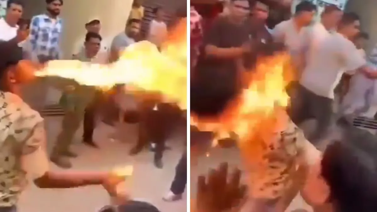 WATCH: Man suffers burns after fire stunt at wedding goes horribly wrong