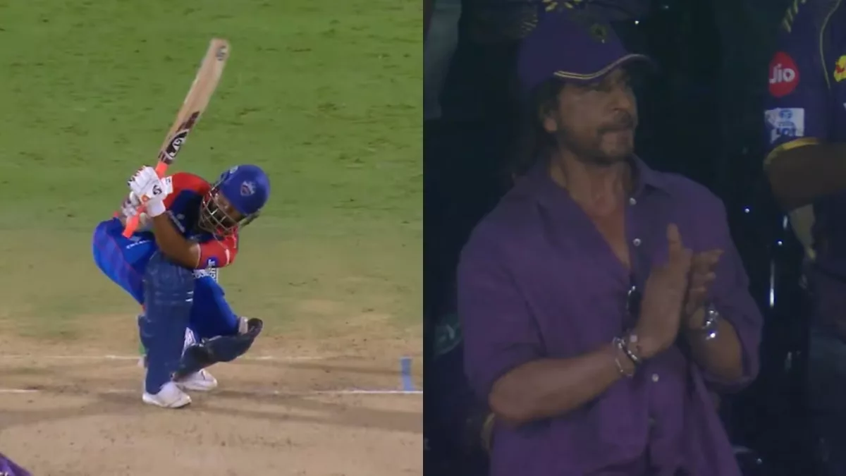 VIRAL: Rishabh Pant’s no-look six gets standing ovation from Shah Rukh Khan during DC vs KKR IPL encounter