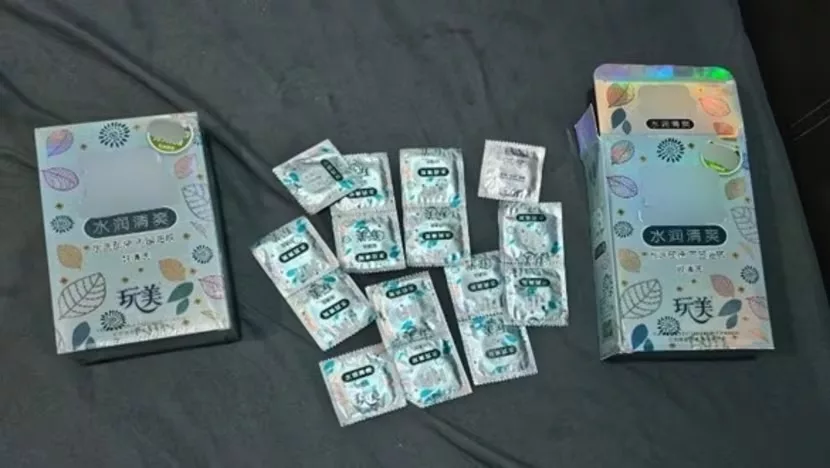 Condoms that seized by police during the raids. Photo courtesy: SPF