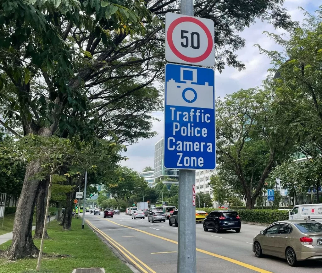 Singapore road speed limit sign