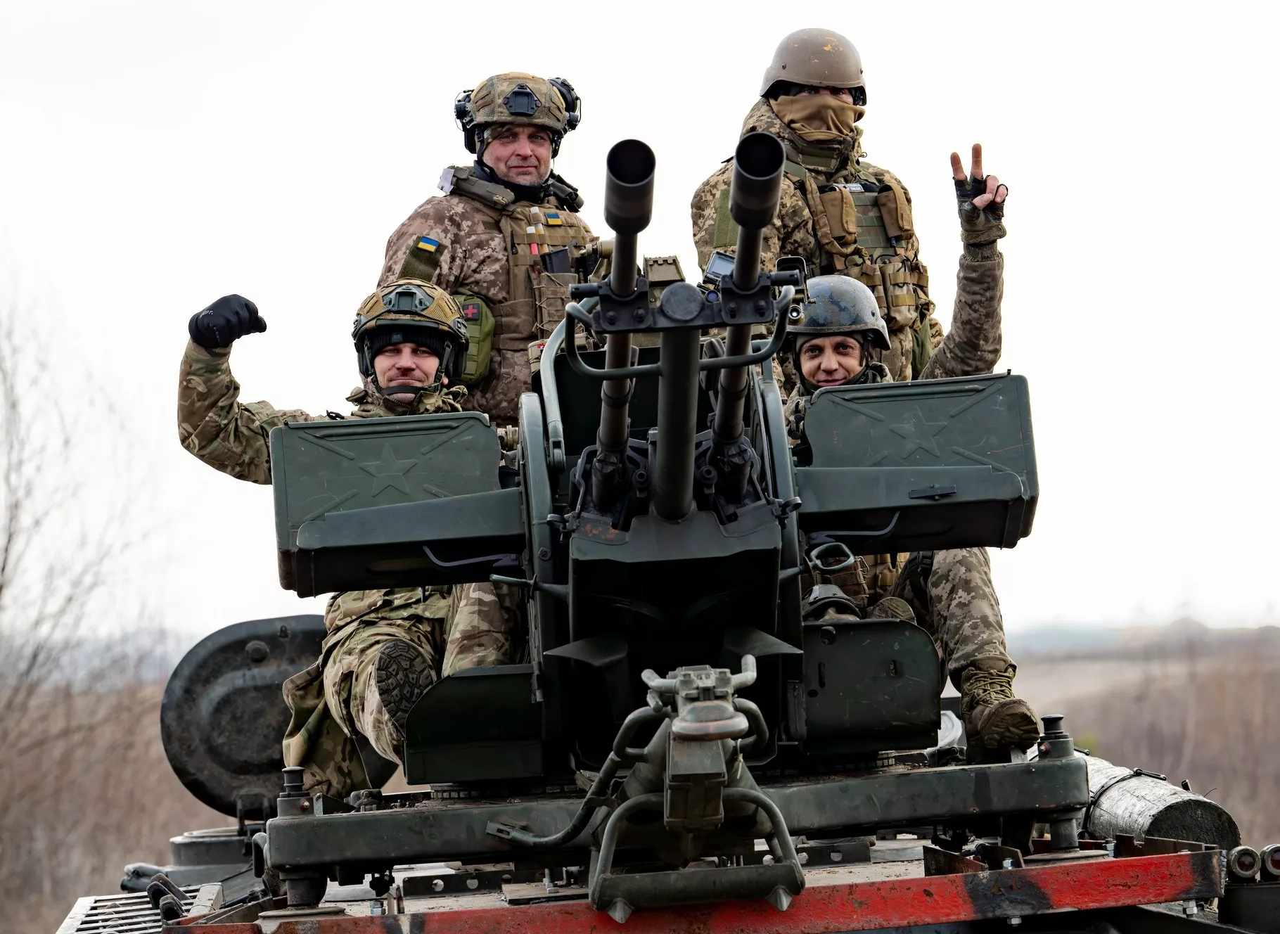 Ukrainian soldiers of 115th Mechanized Brigade