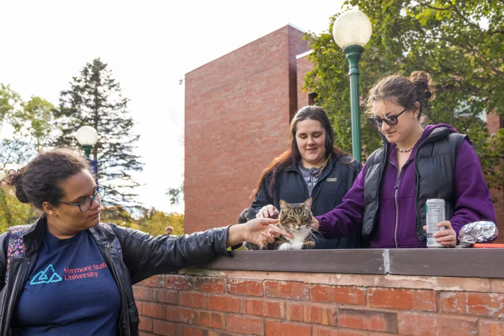 Max the cat with Vermont State students