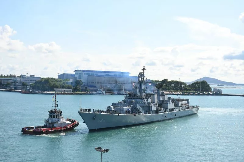 Three Indian Naval ships have reached Singapore for operational deployment 