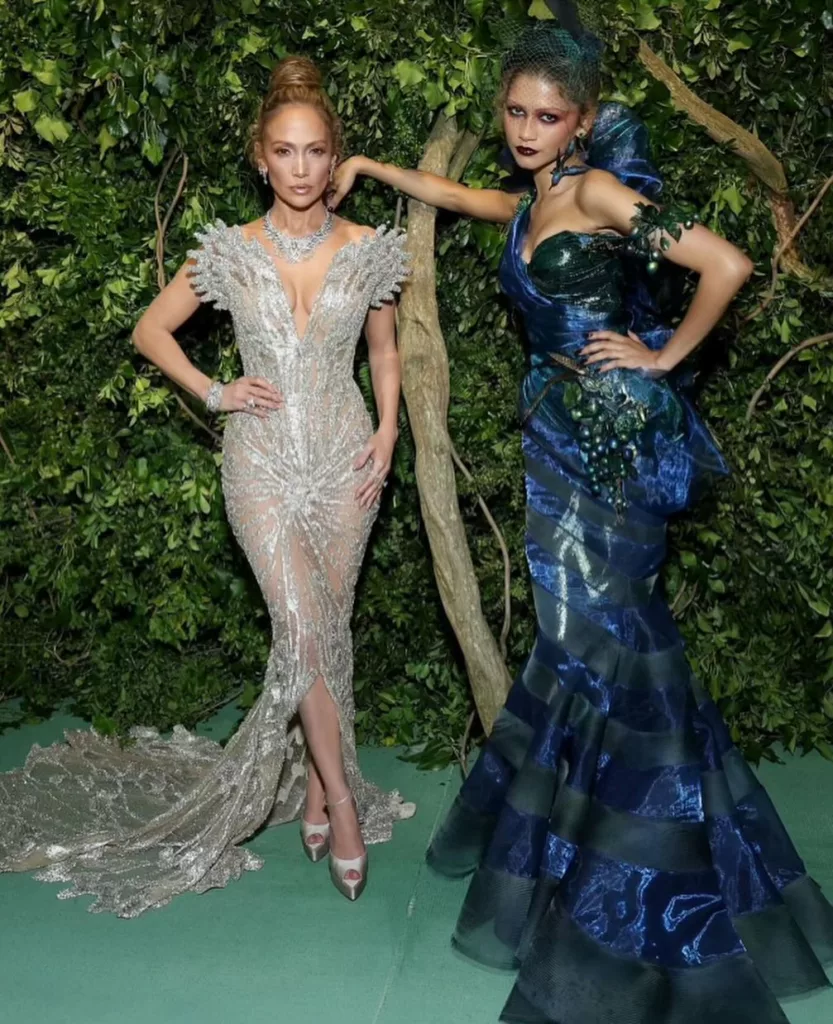 Jennifer Lopez with Met Gala 2024 co-host Zendaya (right). The Spiderman actress tried a reimagined look from Christian Dior's 1999 collection by John Galliano. Photo courtesy: Jennifer Lopez/Instagram