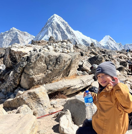 Abyan before reaching the Everest Base Camp