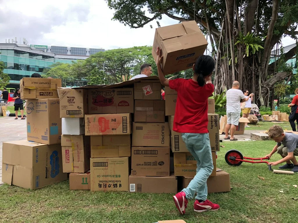 The activity aims to teach children about waste reduction and recycling. Photo courtesy: National Museum of Singapore