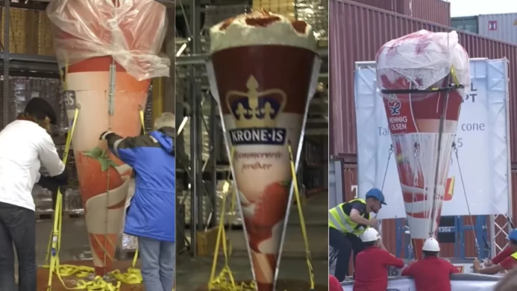 The ice cream cone was airlifted. Photo courtesy: Free Press Journal