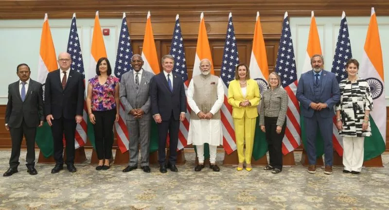 Indian PM Narendra Modi with US delegation members