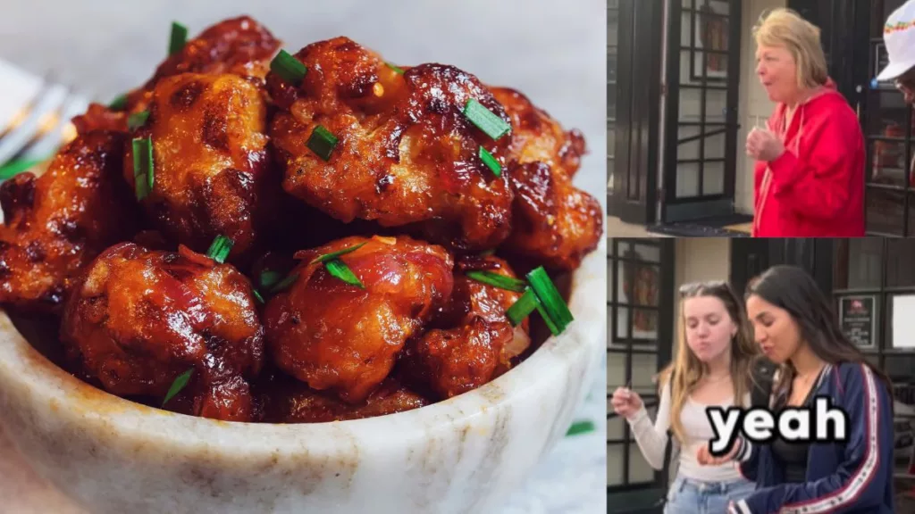 (Left) Representational image of Gobi Manchurian. (Right) Screengrab from the viral video. Photo courtesy: Free Press Journal