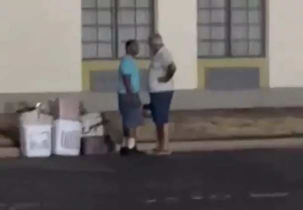 Lewis (left) and Mistry had a verbal spat before the former landed a fatal punch. Photo courtesy: Screengrab from X