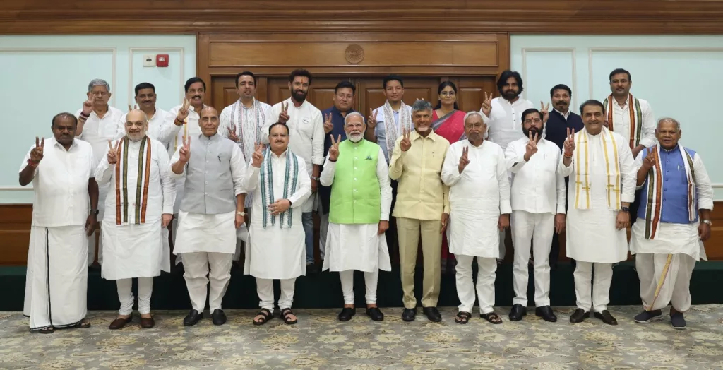 Narendra Modi with all the NDA partners