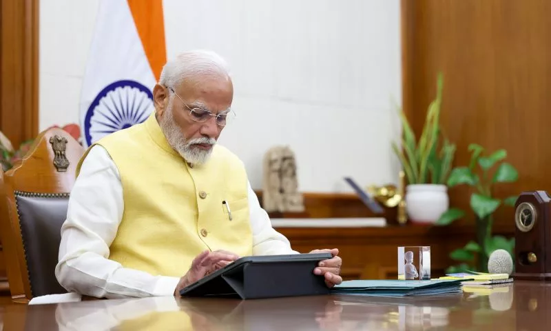 PM Narendra Modi assumes offices and signs first bill related to welfare of Indian farmers