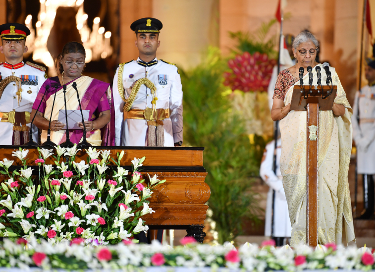 Nirmala Sitharaman at the swearing-in ceremony on June 9, 2024