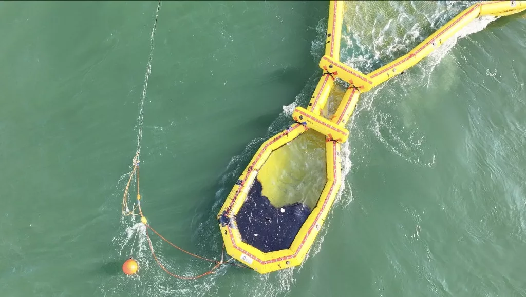 Drone image of oil captured by the Current Buster System off Labrador Nature Reserve on 17 June. Photo courtesy: Maritime and Port Authority of Singapore.