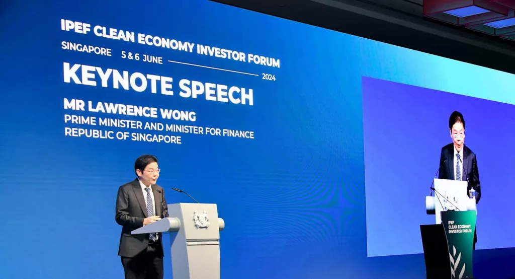 Singapore PM Lawrence Wong at IPEF Clean Economy Investor Forum