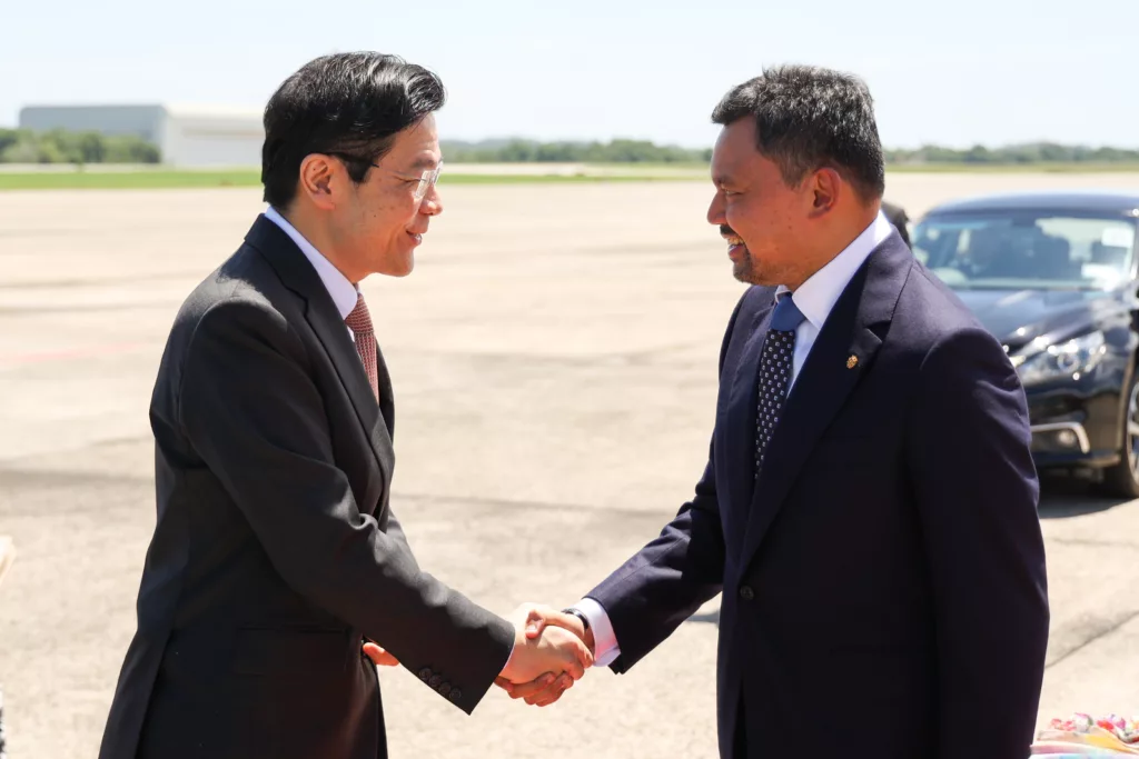 PM Wong welcomed by Brunei crown prince