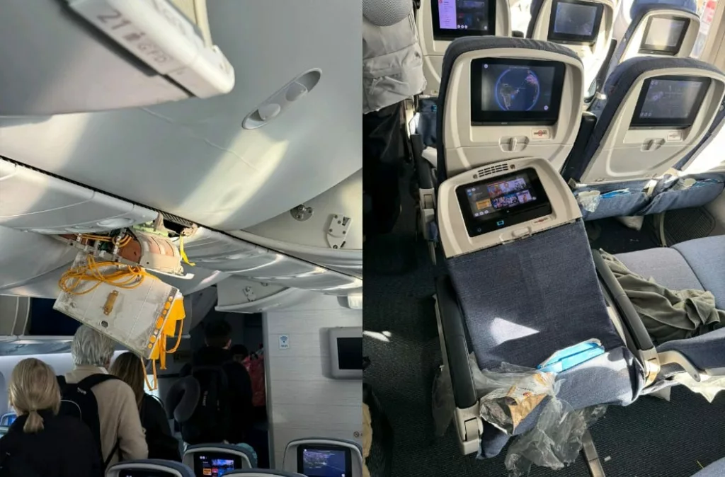 Scenes inside the Air Europa flight. Photo courtesy: x.com/AviacionGYE