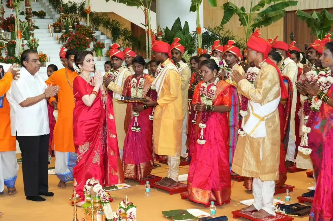 In Pics: Ambanis organise mass wedding for 50 underprivileged couples