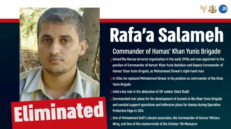 IDF confirms killing key Hamas commander and one of the masterminds behind October 7 attack