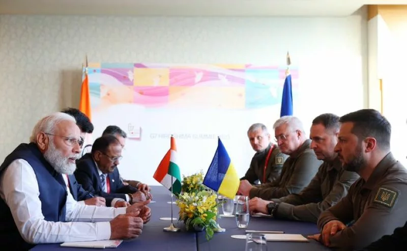 Narendra Modi meeting Ukraine President Volodymyr Zelenskyy