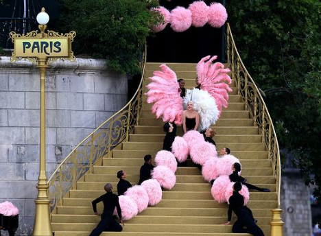 Lady Gaga performs at the Paris Olympics 2024 opening ceremony