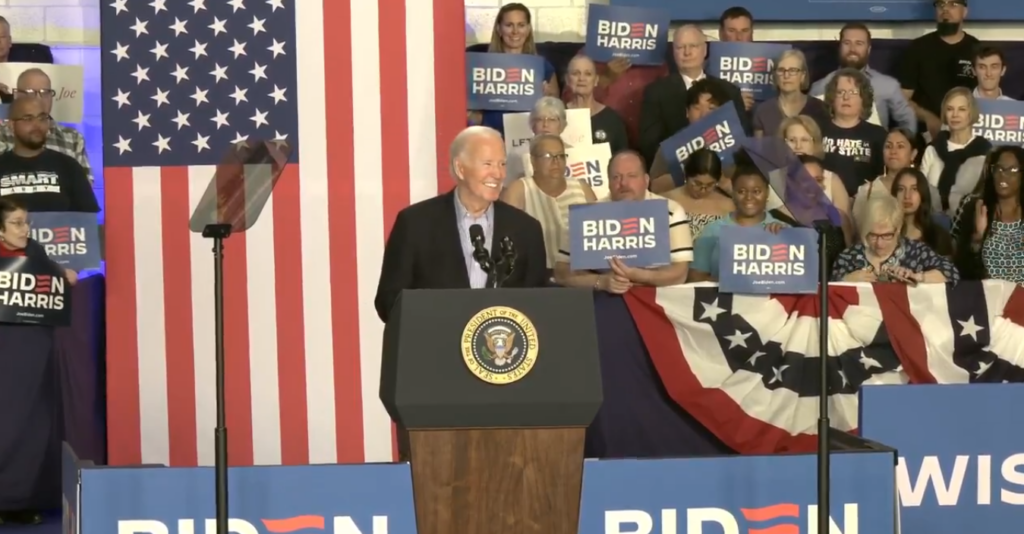 Joe Biden at a campaign rally