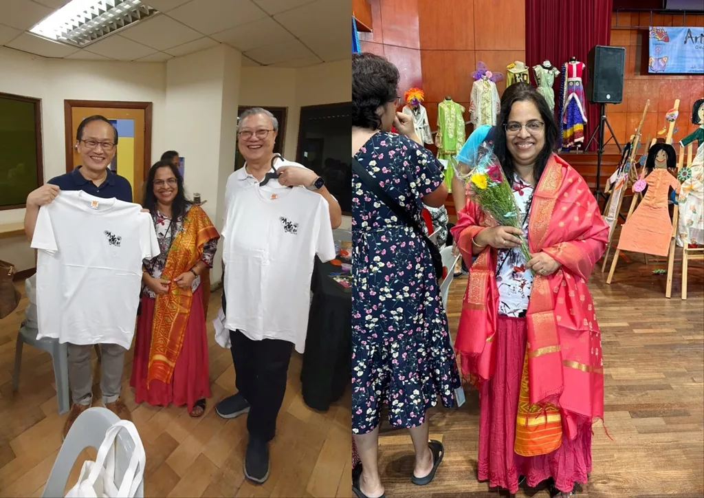 Manisha Sarkar (middle) with Lim Biow Chuan (left) grassroots adviser and MP and former deputy speaker of Singapore, and David Soh (right), Chairman of Mountbatten Active Ageing Committee. Photo courtesy: Organisers