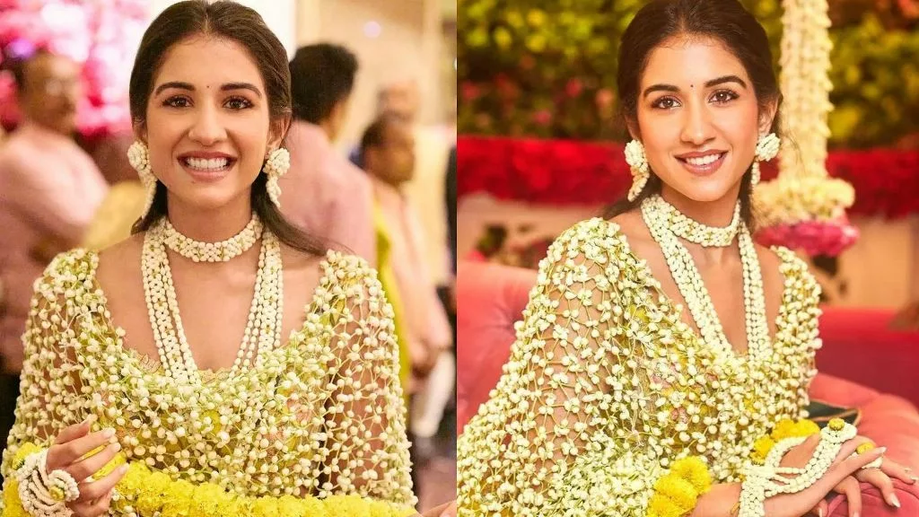 Check out Radhika Merchant’s haldi ceremony’s floral jaal dupatta made with marigold and pinwheel flowers