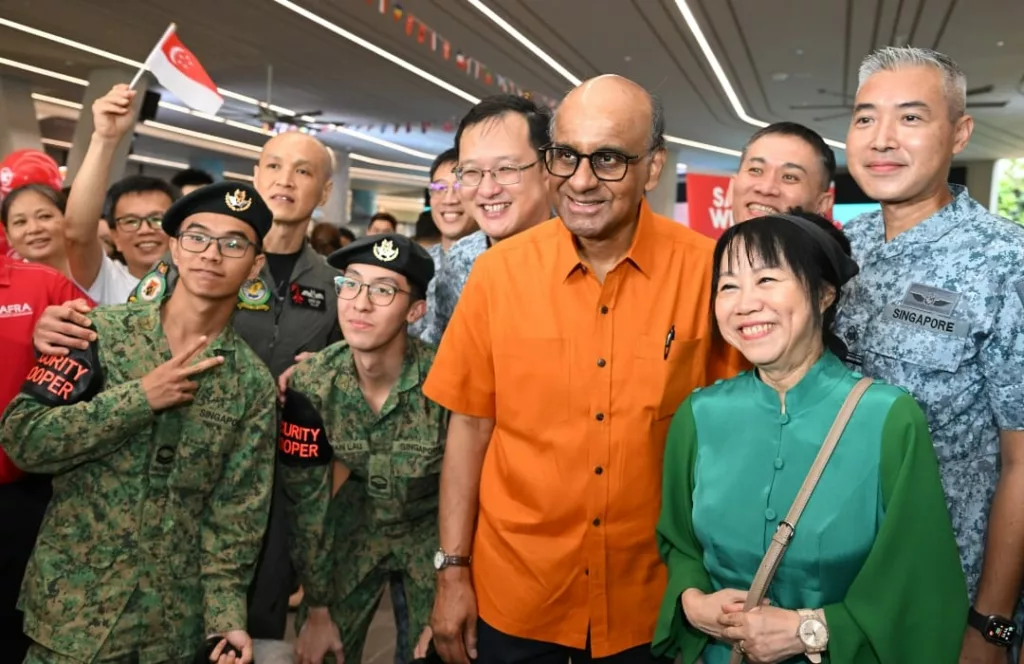 Singapore President Tharman Shanmugaratnam and First Lady Jane Ittogi at SAF Day celebrations