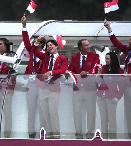 Singapore contingent at the Paris Olympics 2024 opening ceremony