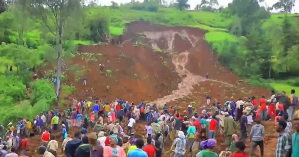 Ethiopia landslide. Photo courtesy: Screengrab from X