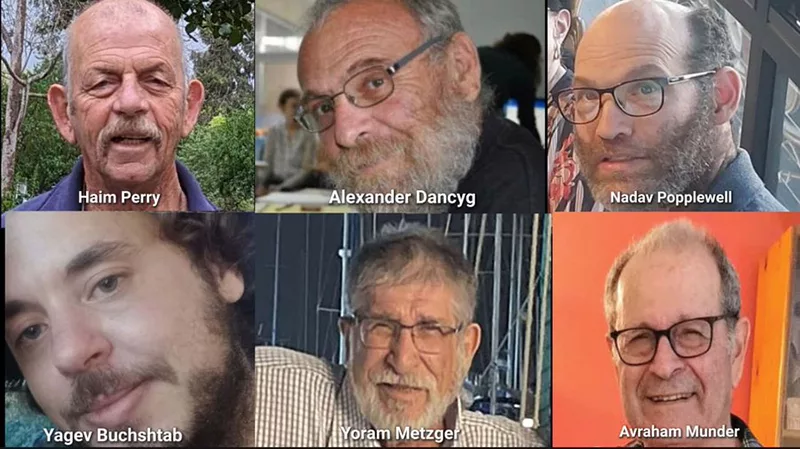 Sharing the development, IDF posted on X: "Yagev Buchshtab, Alexander Dancyg, Avraham Munder, Yoram Metzger, Nadav Popplewell and Haim Perry’s bodies were rescued from the Khan Yunis area in Gaza. They were abducted by Hamas on Oct. 7."