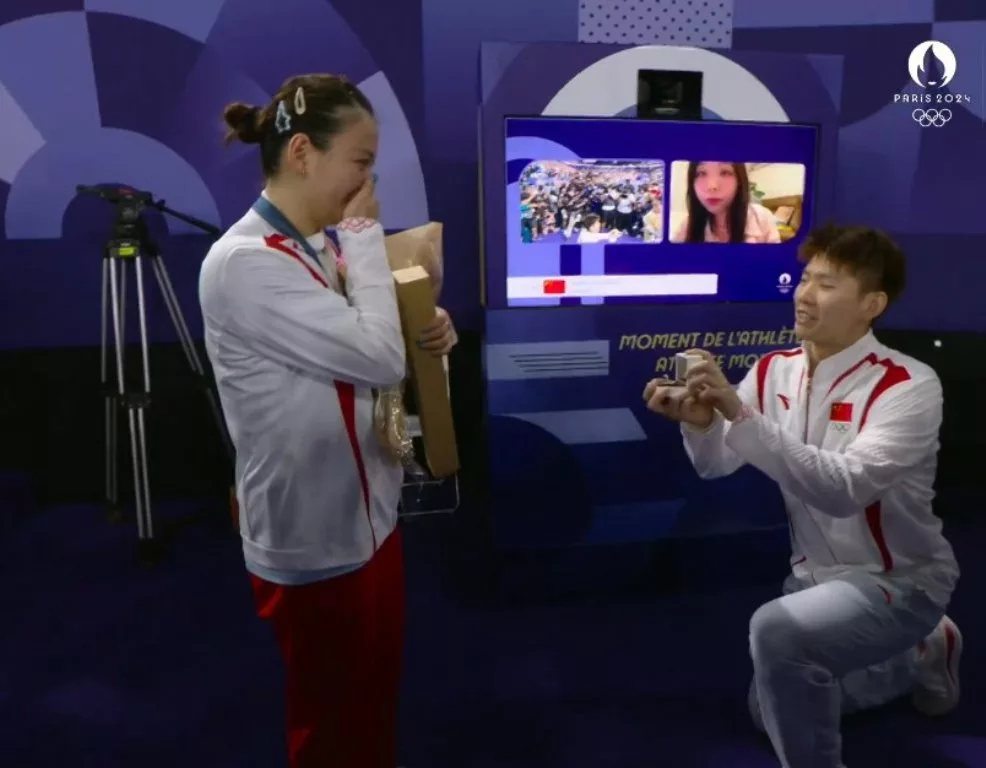 Paris Olympics: Gold and ‘diamond’ for Chinese shuttler Huang Ya Qiong after partner Liu Yuchen proposes her following former’s podium finish; WATCH
