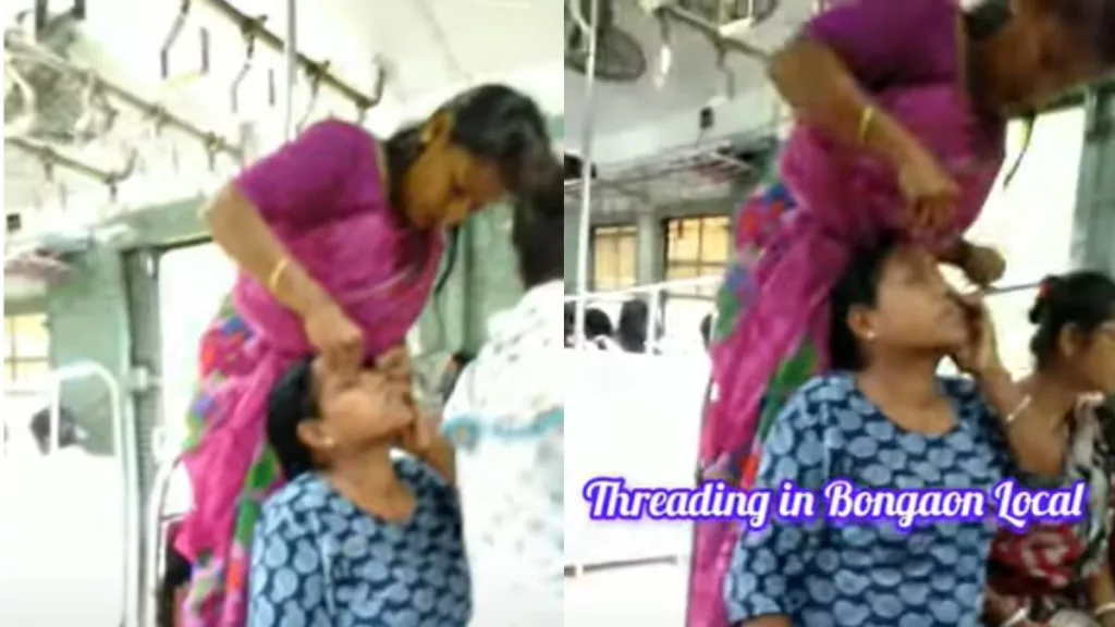 Beauty service on train. Photo courtesy: Free Press Journal