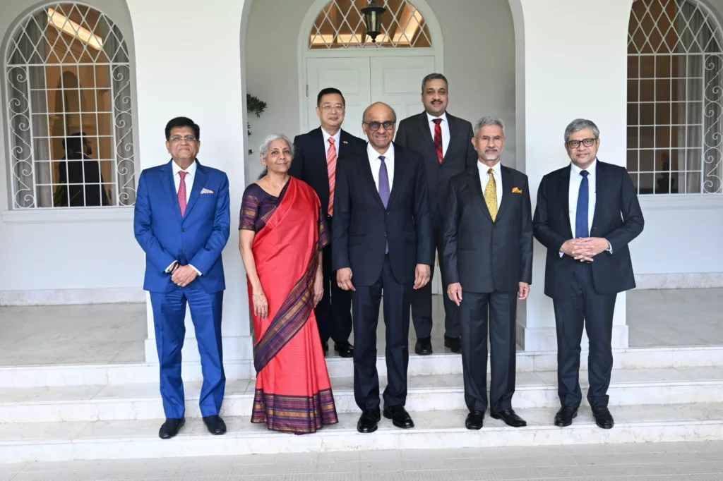 Indian ministers with President Tharman