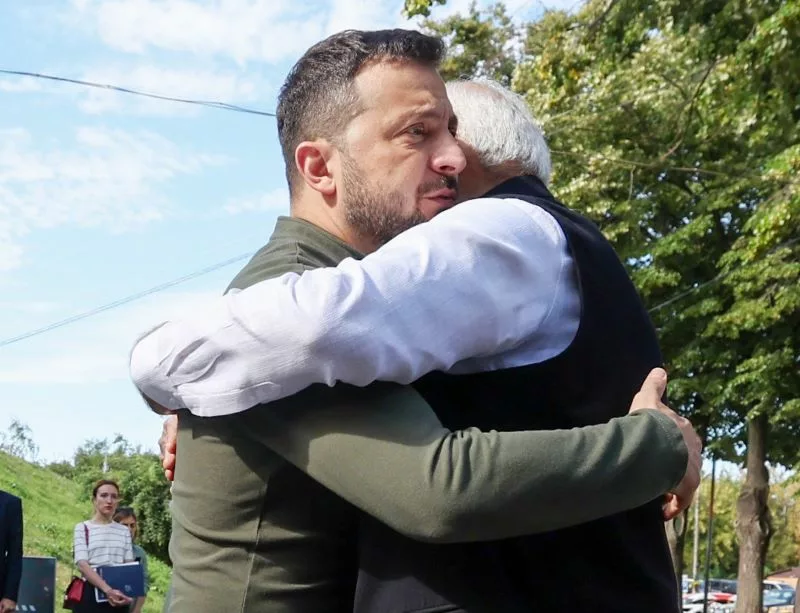 Narendra Modi visiting Ukraine.