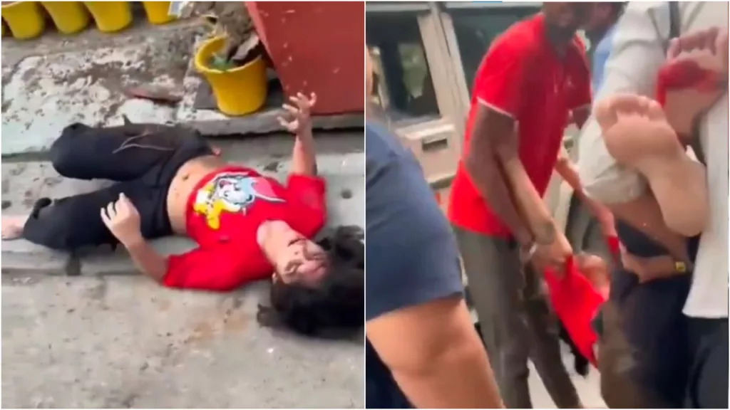 The girl fell down from the balcony while trying to catch her mobile phone. Photo courtesy: Free Press Journal