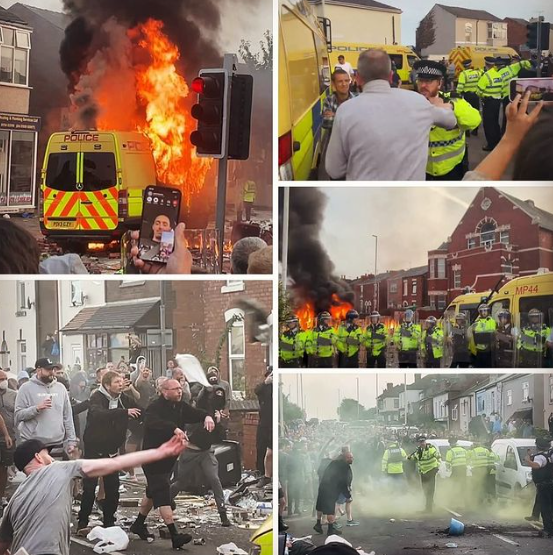 Scenes of rioting in the UK