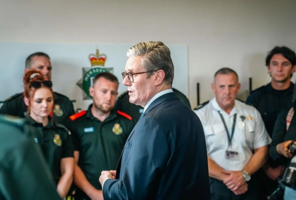 UK Prime Minister Keir Starmer in Southport