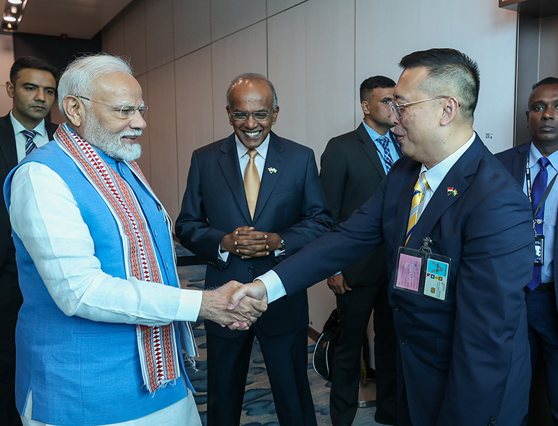 On his arrival he said India is an ideal investment destination for Singapore and emphasised on closer cultural ties.